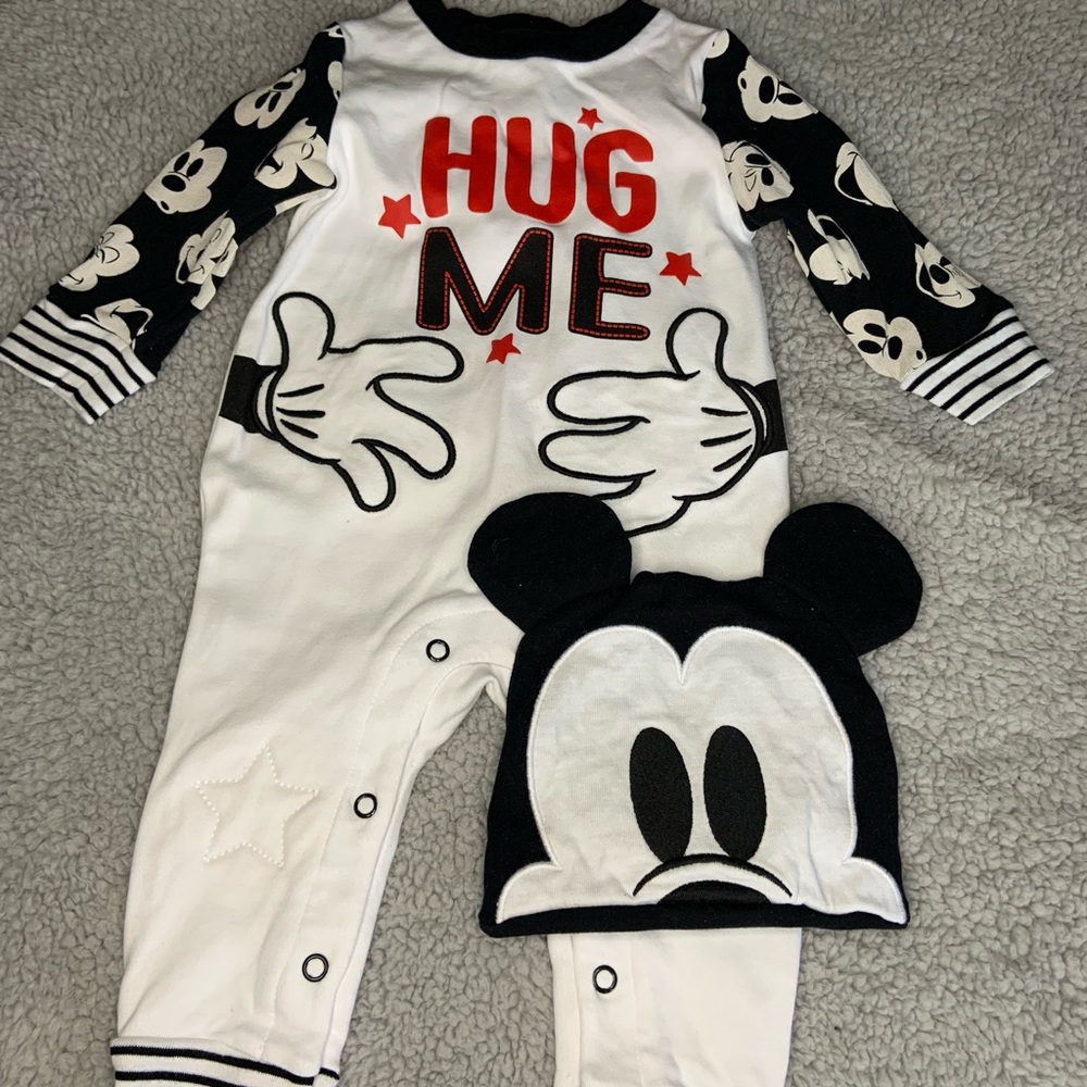 Mickey Mouse body suite with hat.